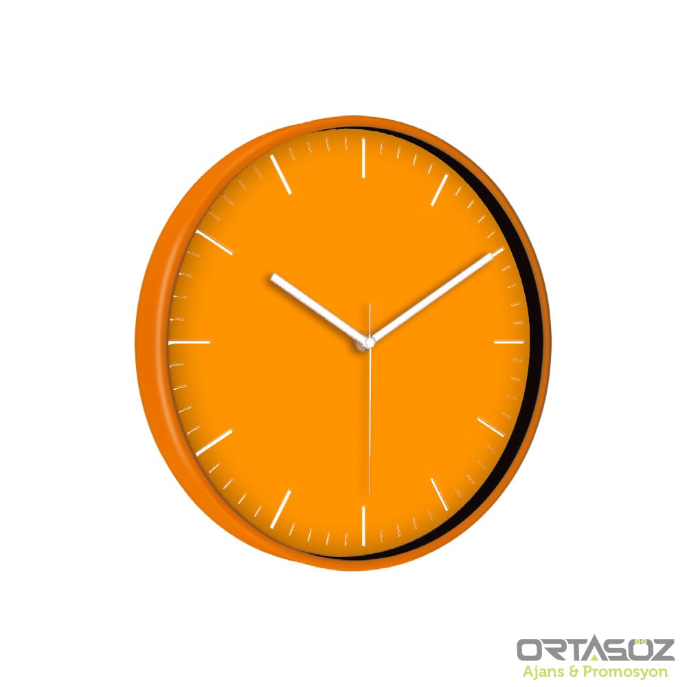 TARVOS187 TURUNCU PLASTİK KASA DUVAR SAATİ (330 MM)