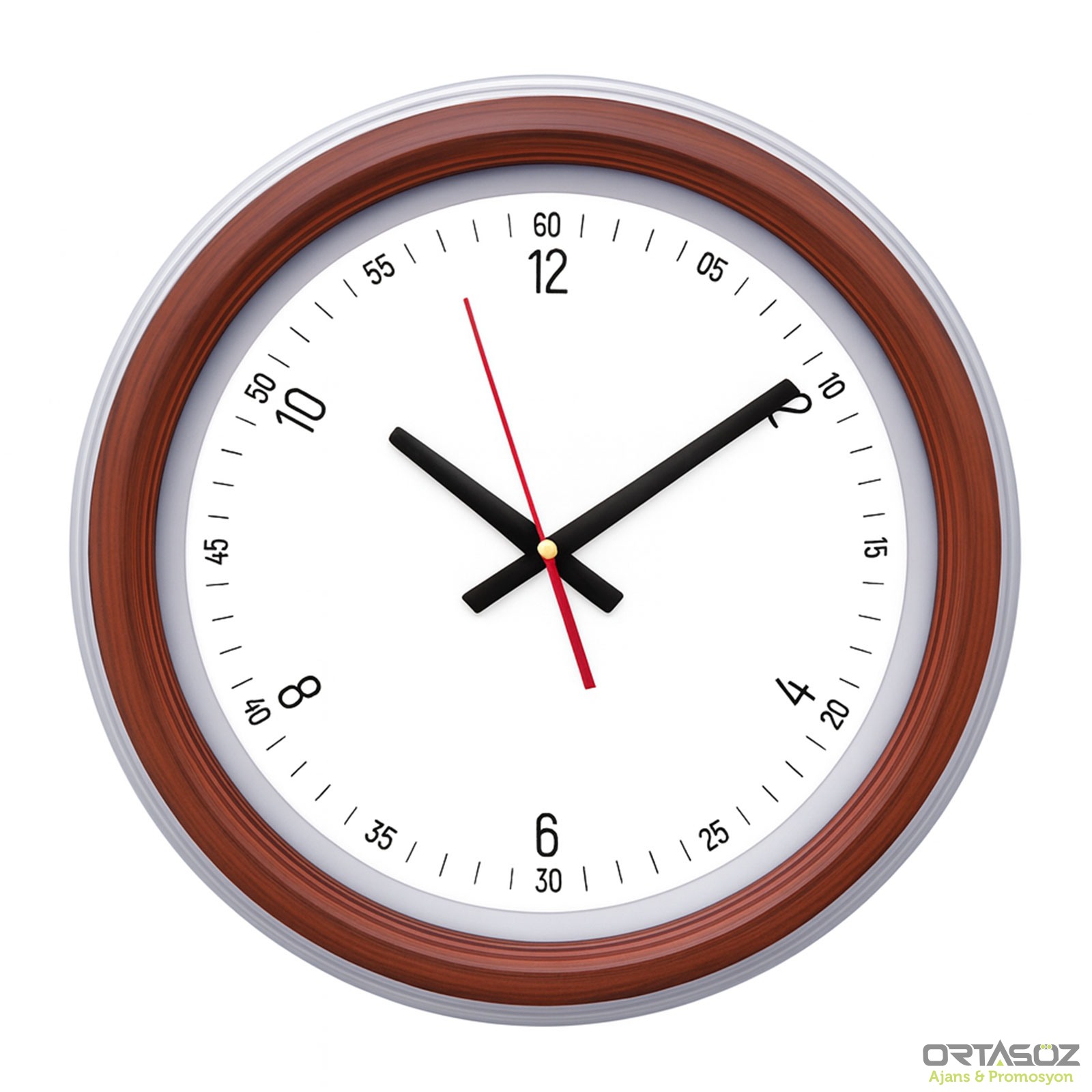 6266 SEDNA526 GÜMÜŞ BRİSTOL KADRAN DUVAR SAATİ (480 MM)