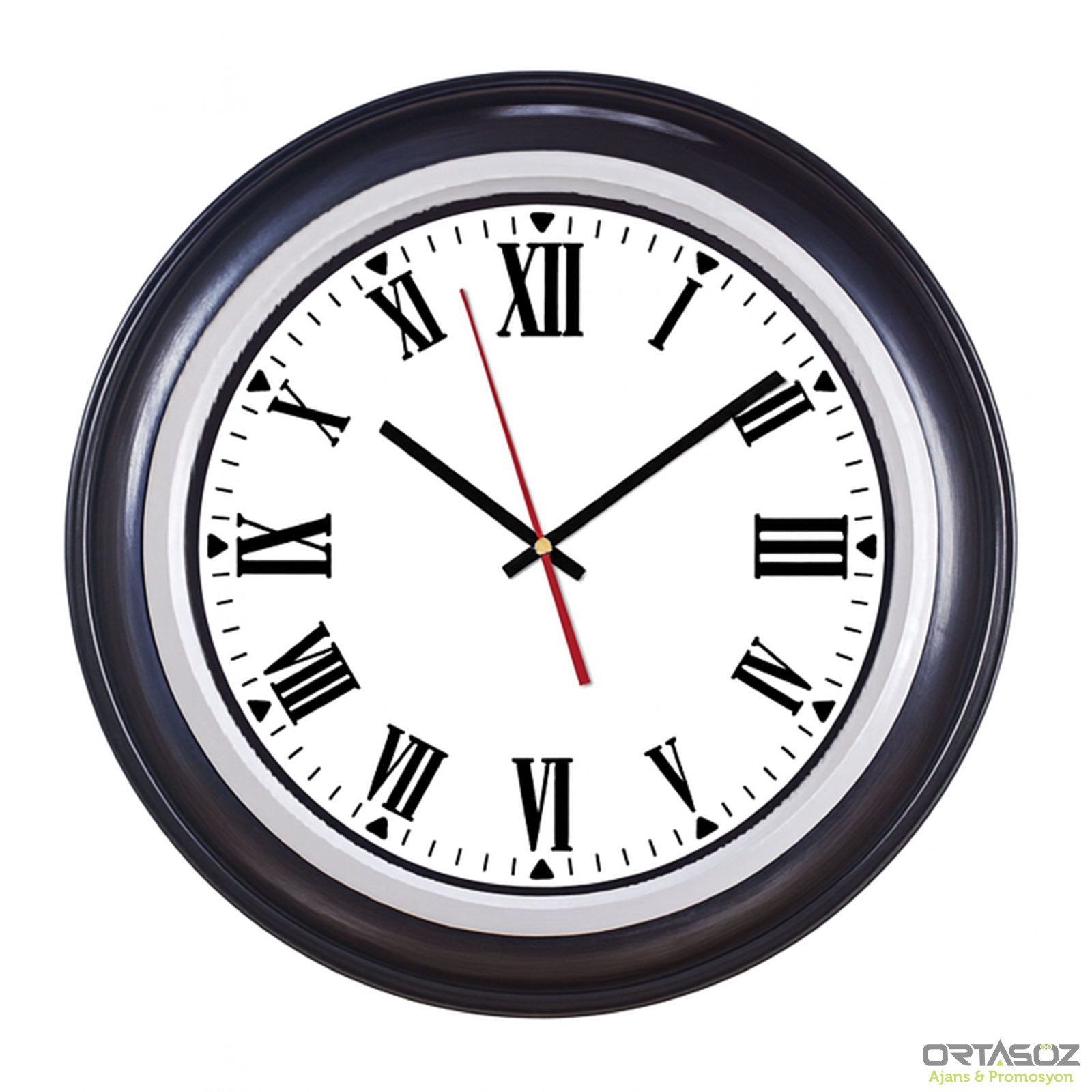 BENDİS509 SİYAH BRİSTOL KADRAN DUVAR SAATİ (400 MM)