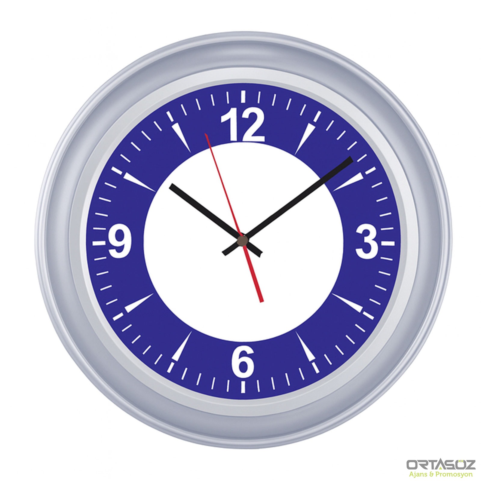 BENDİS509 GÜMÜŞ BRİSTOL KADRAN DUVAR SAATİ (400 MM)