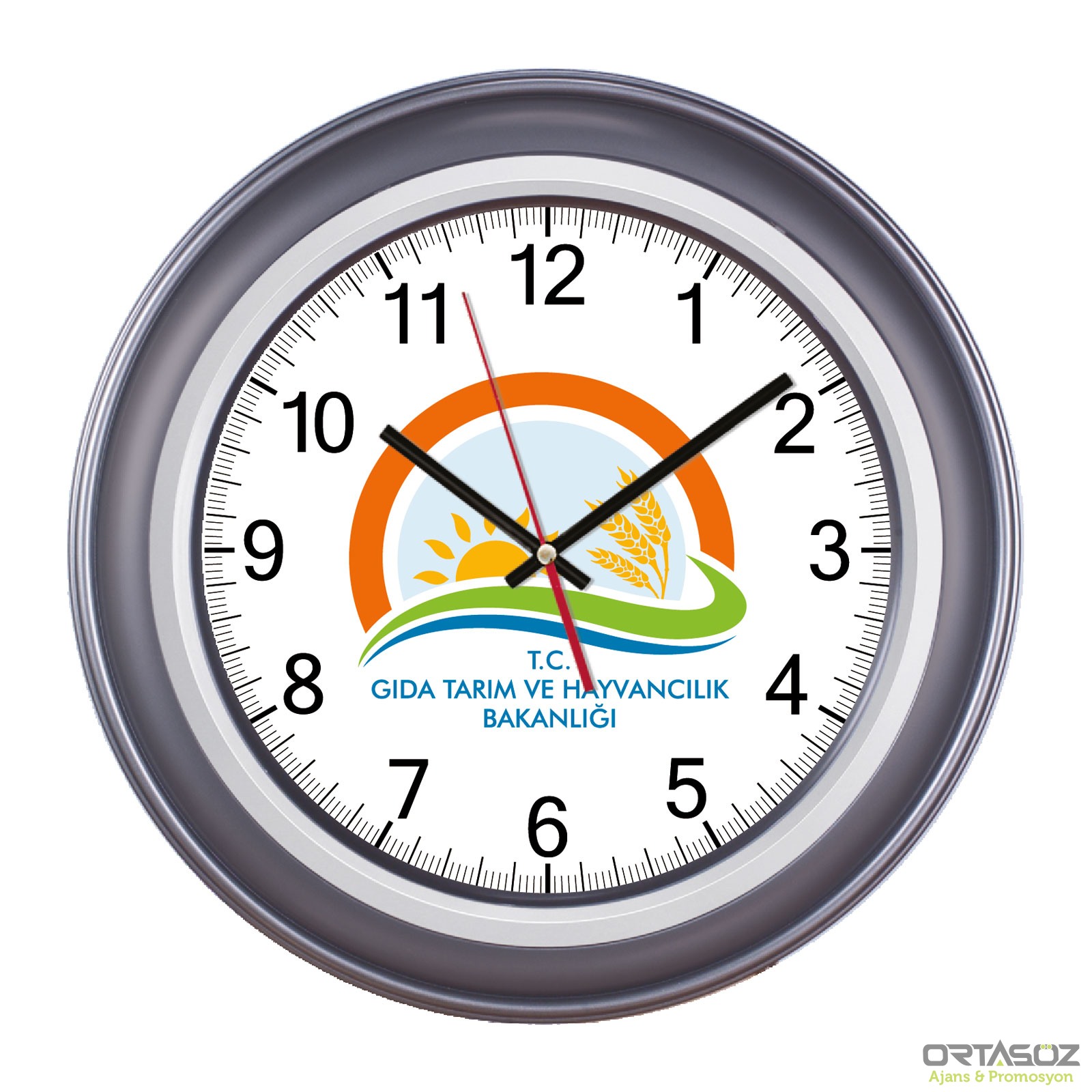 BENDİS509 BEYAZ-GÜMÜŞ BRİSTOL KADRAN DUVAR SAATİ (400 MM)