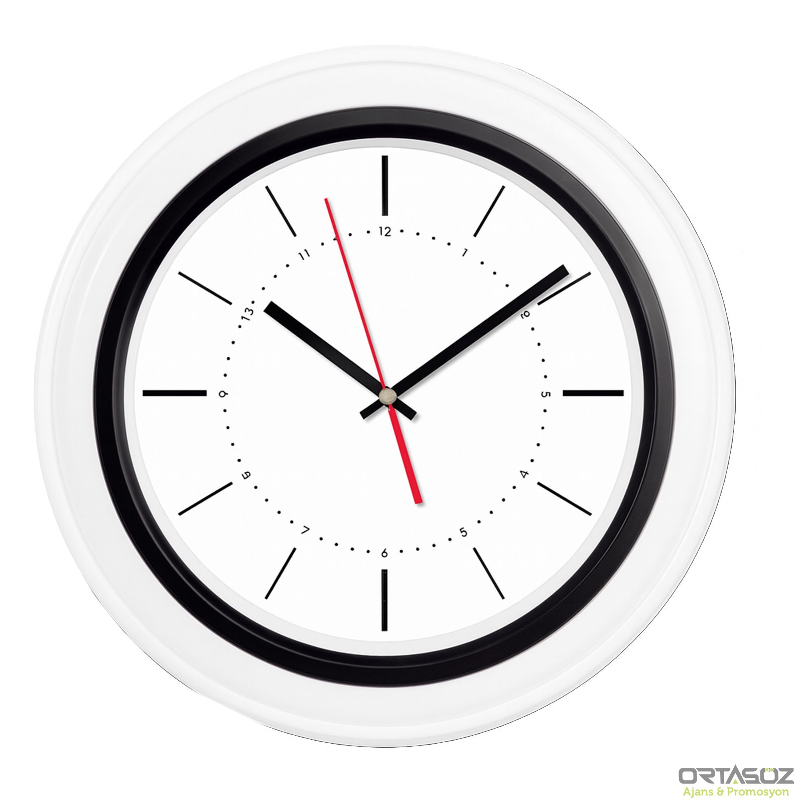BENDİS509 SİYAH-BEYAZ BRİSTOL KADRAN DUVAR SAATİ (400 MM)