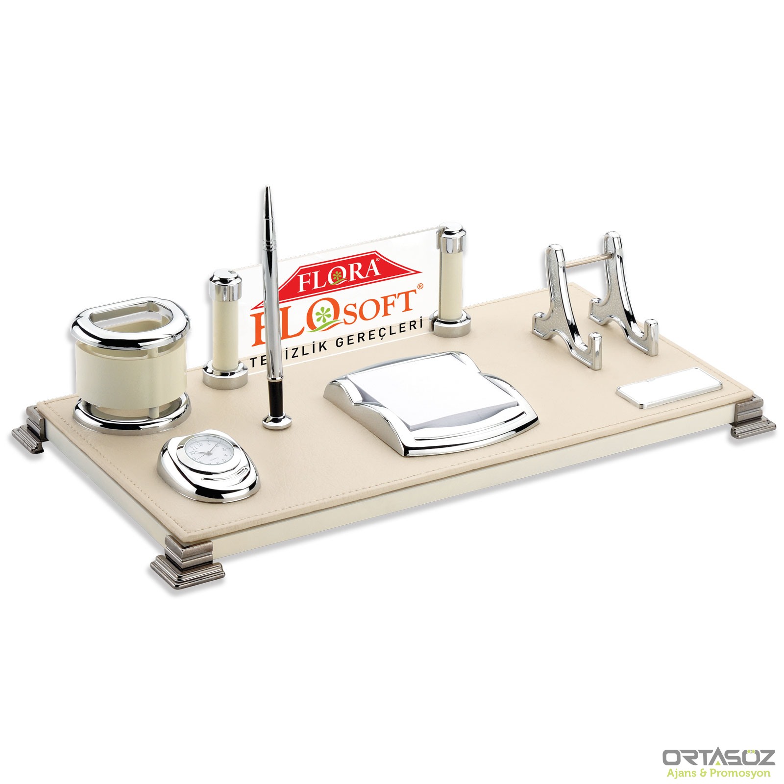 LEFKOŞA BEJ DERİ MASA SETİ