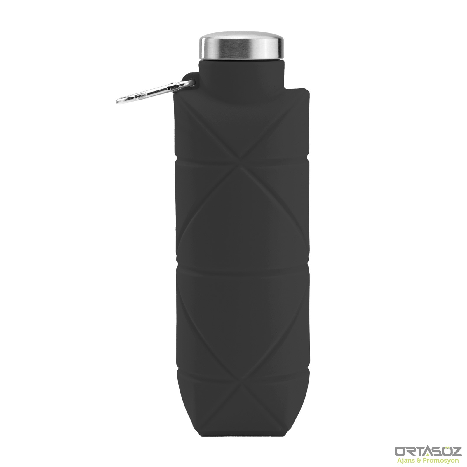 AYDENİZ SİYAH 700 ML KATLANABİLİR SİLİKON MATARA