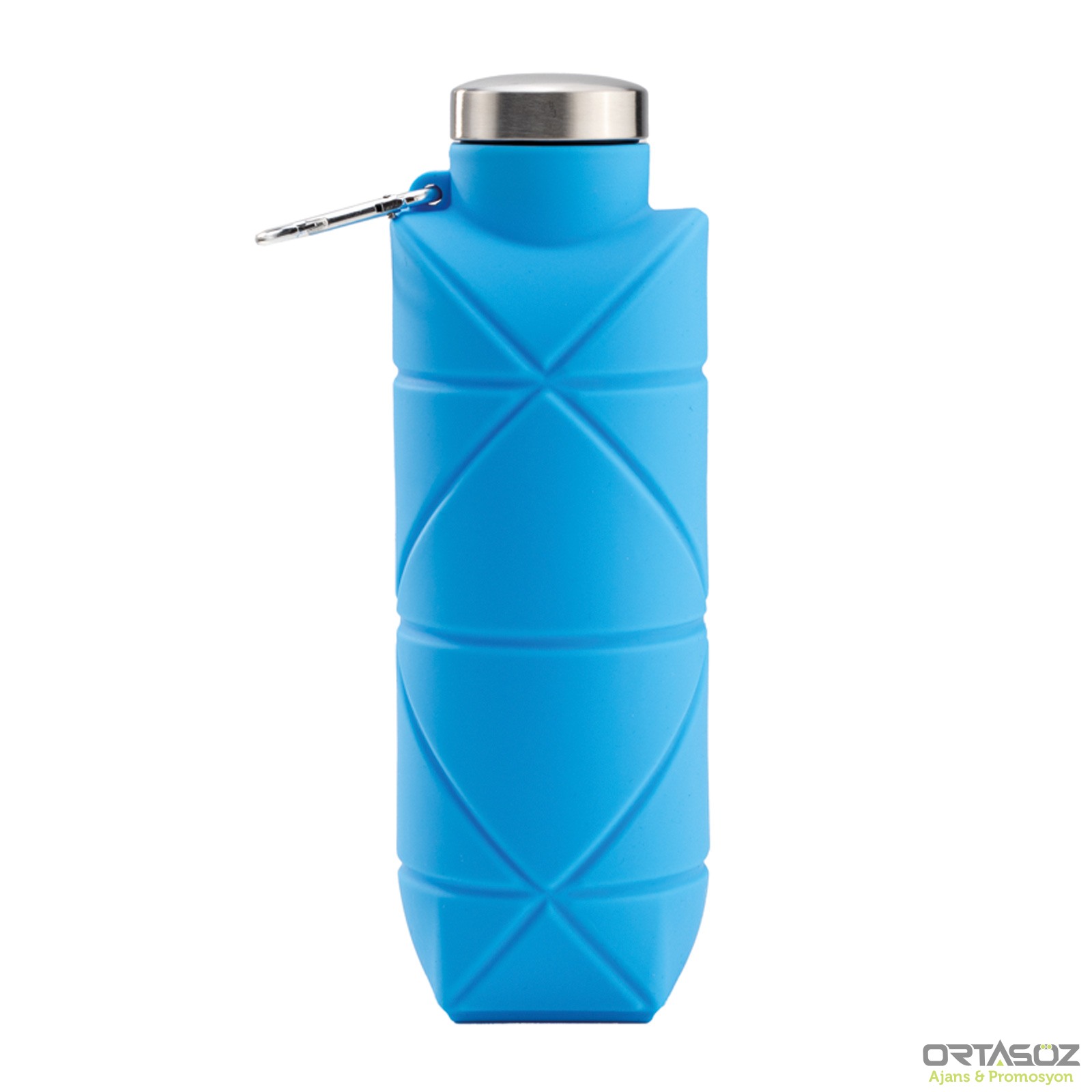 AYDENİZ MAVİ 700 ML KATLANABİLİR SİLİKON MATARA