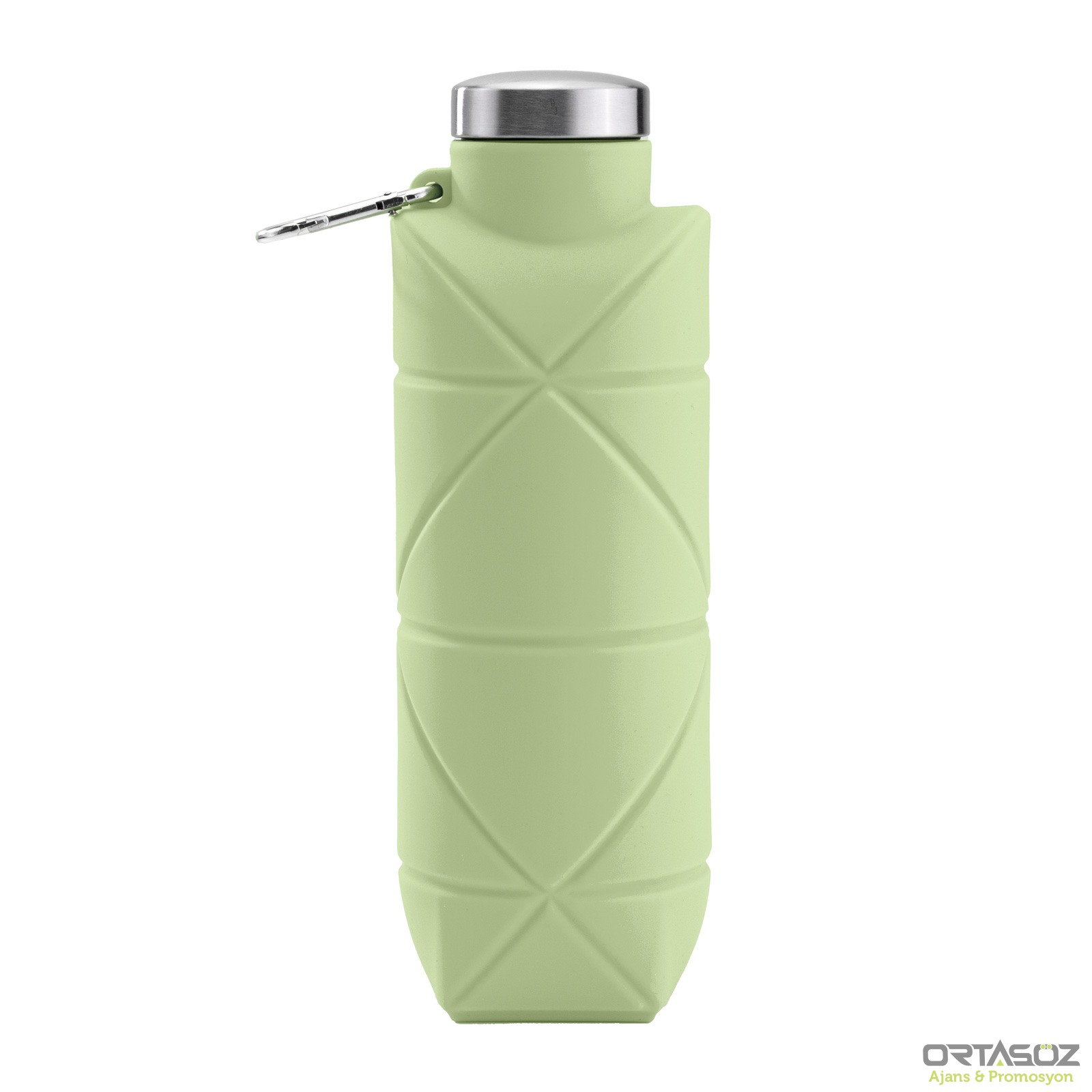 AYDENİZ YEŞİL 700 ML KATLANABİLİR SİLİKON MATARA
