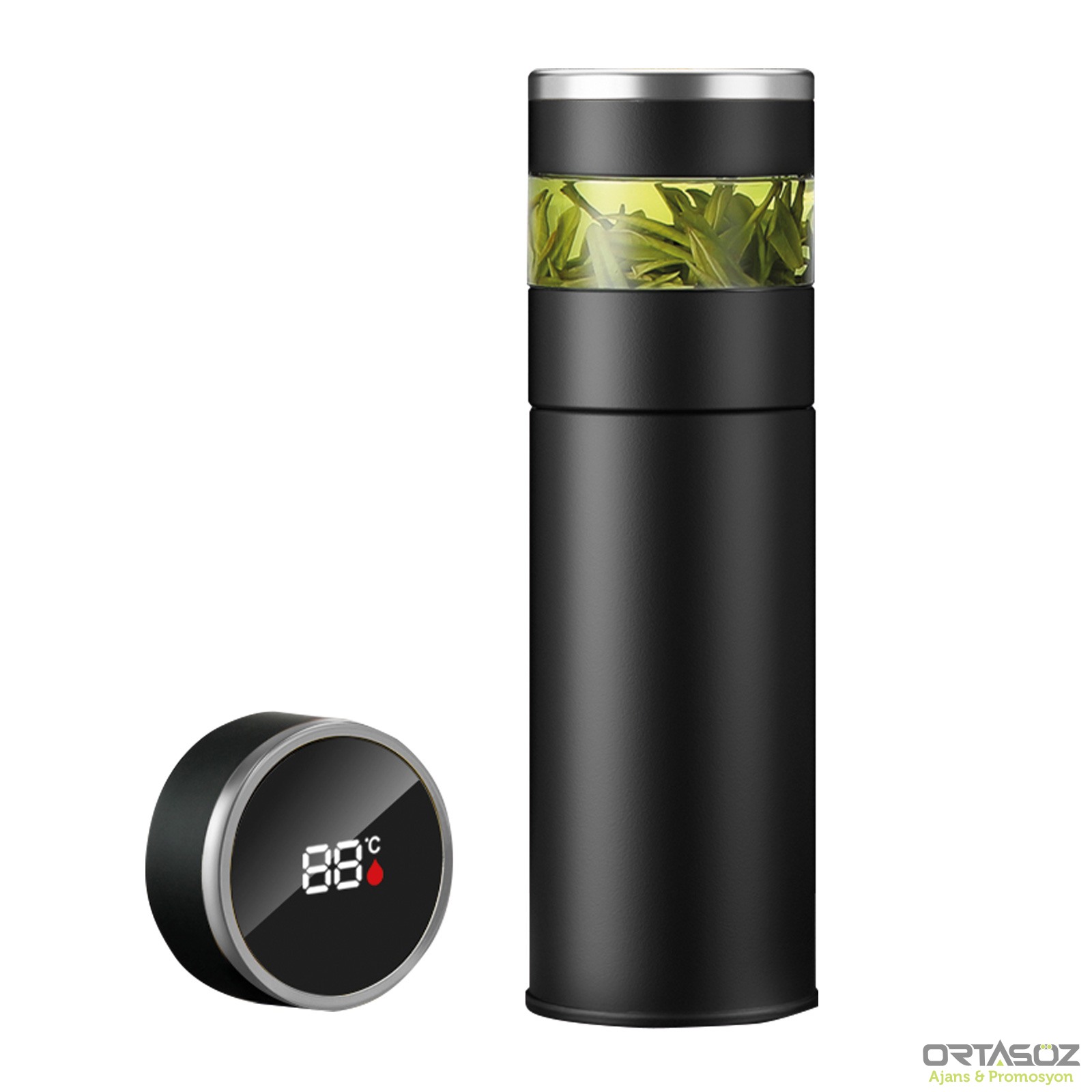 AKŞEHİR SİYAH 450 ML DERECELİ TERMOS