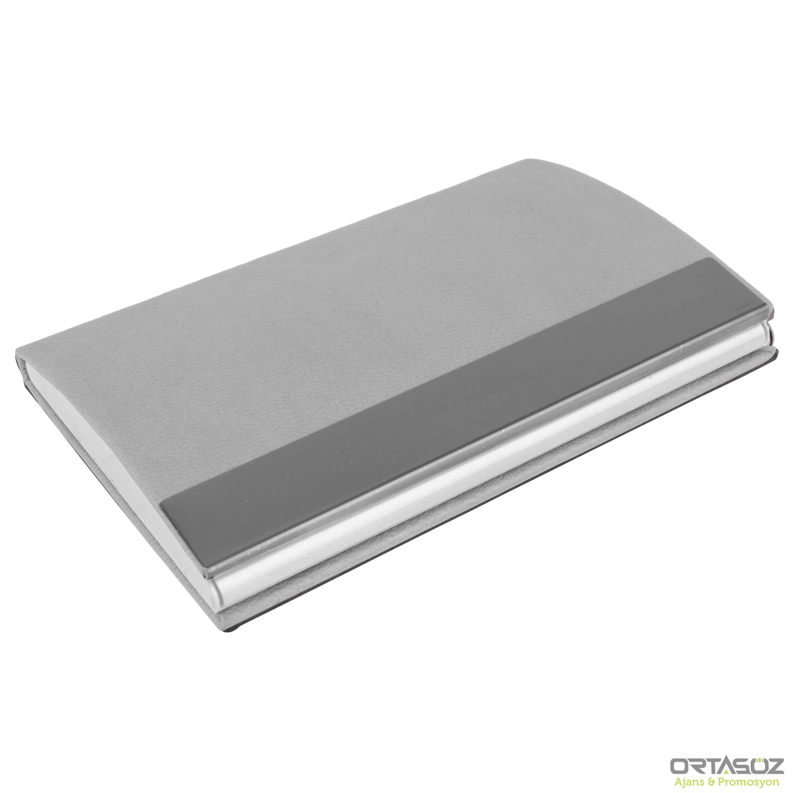 NAZENDE GRİ DERİ KARTVİZİTLİK