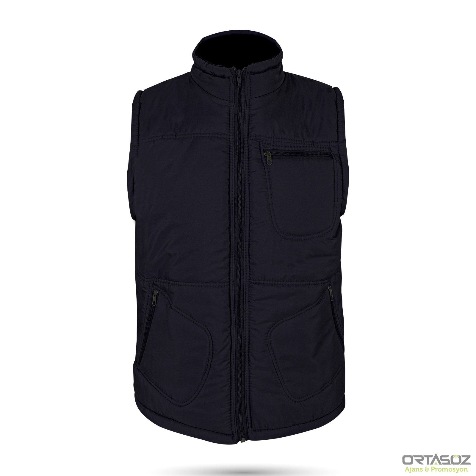 ALASKA SİYAH ÜÇ CEPLİ ŞİŞME YELEK XL