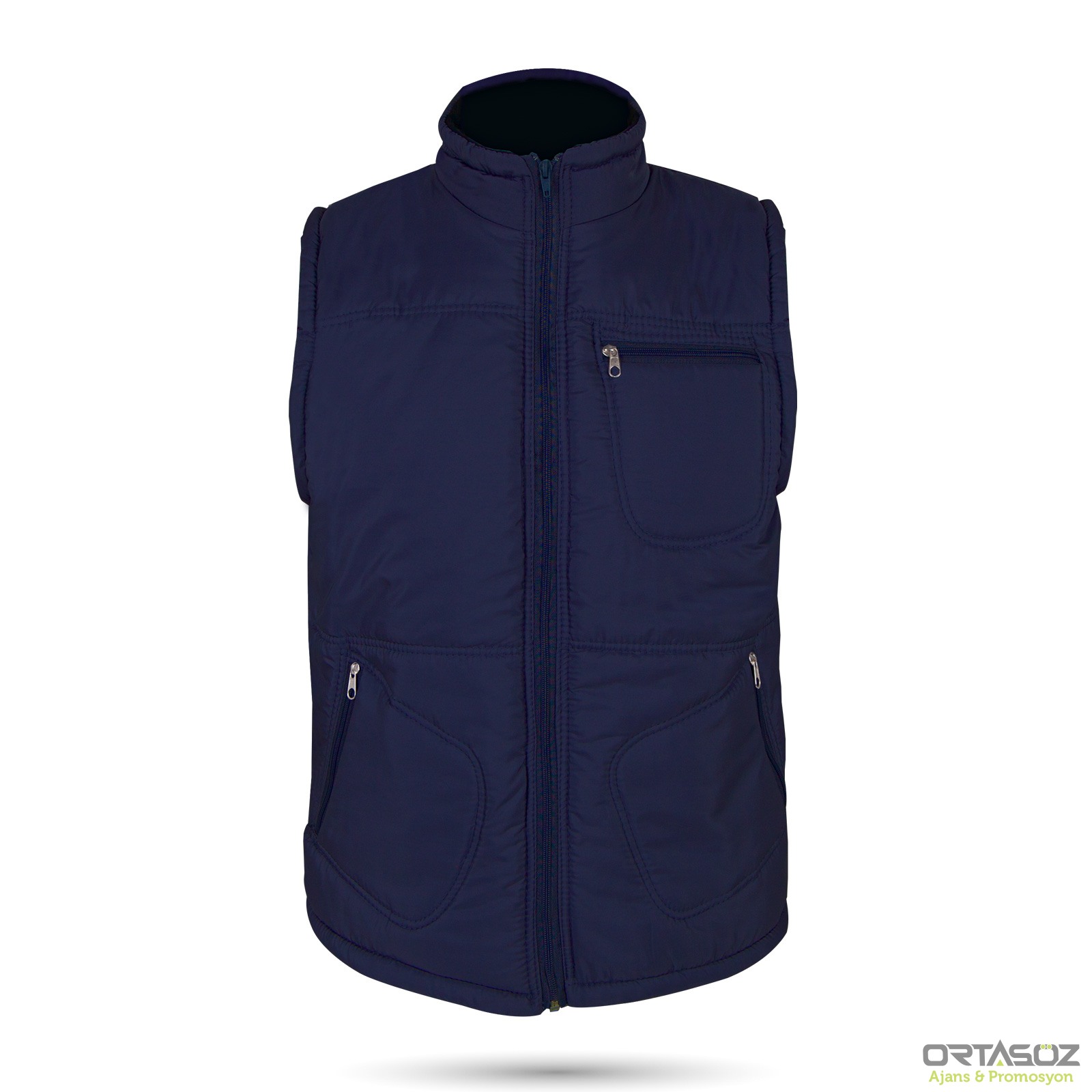 ALASKA LACİVERT ÜÇ CEPLİ ŞİŞME YELEK S