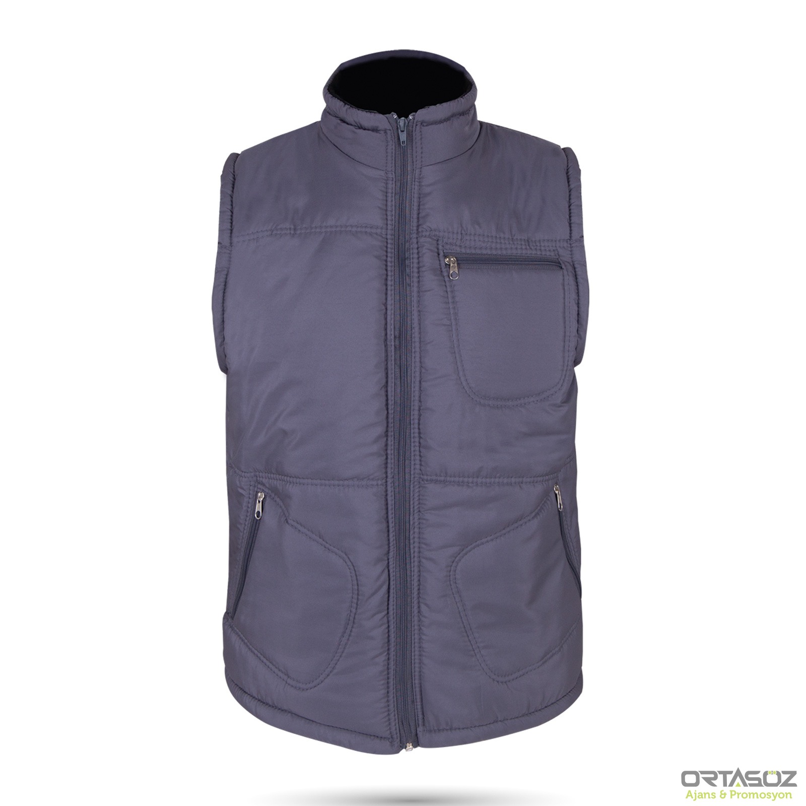 ALASKA FÜME ÜÇ CEPLİ ŞİŞME YELEK S