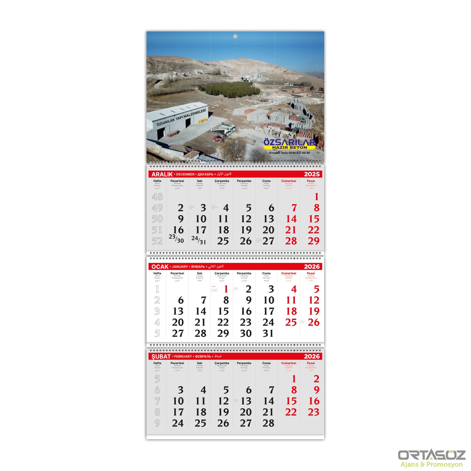 ALA-02 3 PARÇA SPİRALLİ GEMİCİ TAKVİMİ