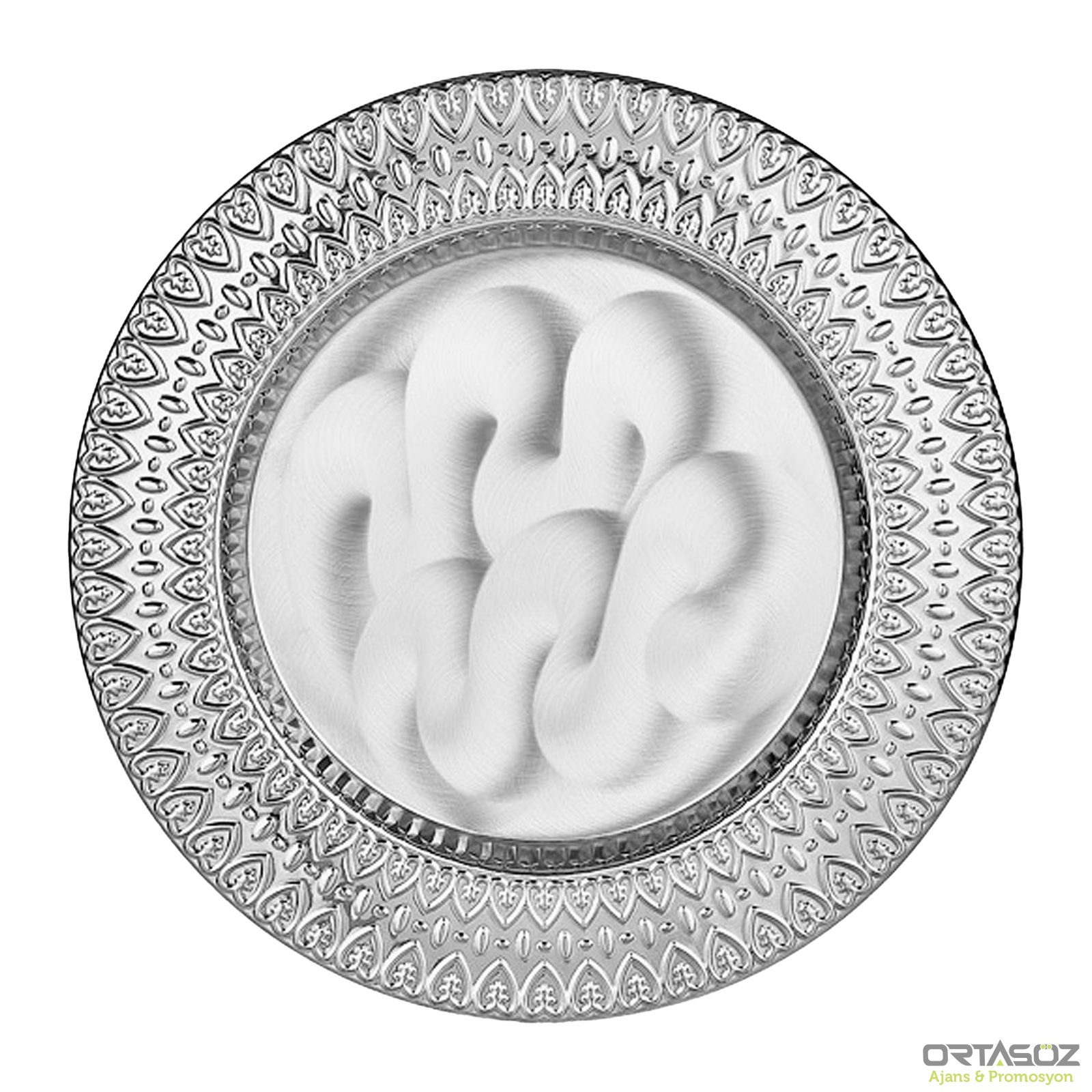 GYT-01 GÜMÜŞ YALDIZ İŞLEMELİ PLAKET TABAK